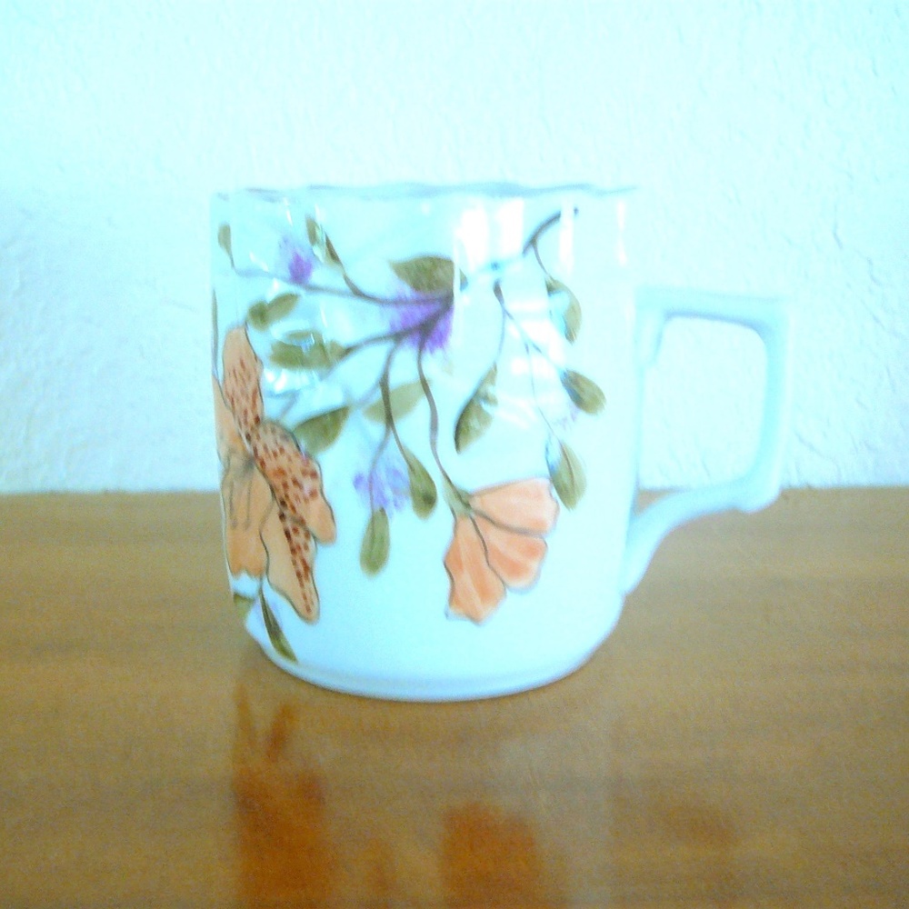 Vintage Orange Tiger Lily Shaving  Cup Mug